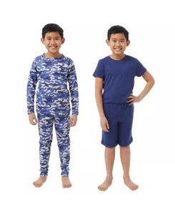 32 Degrees Youth 4-piece Pajama Set Navy Blue Camo Boys Sz L 14-16 Soft & Cozy - Picture 1 of 7