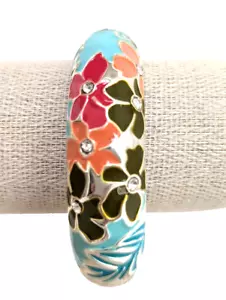 Bracciale donna Tommy Bahama placcato oro strass bianco maculato palma - Foto 1 di 4