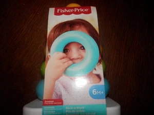 Vintage FISHER-PRICE Rock-A-Stack Plastic Rings Baby Toy USA 7" Tall New in Pkg - Picture 1 of 4