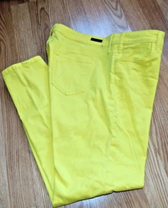 KUT From The Kloth Womens SZ 10 Bright Yellow Brigitte Ankle Skinny Jeans 27" L - Picture 1 of 6