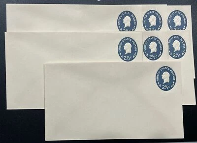 US Scott U542 Lot Of 7:  2½ ¢ Washington Entire Stamp Envelope; Unused; - Image 1 of 2