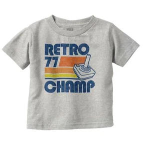 Retro 77 Champ Video Game Joystick Player Toddler Boy Girl Youth T Shirt Tee - Picture 1 of 8
