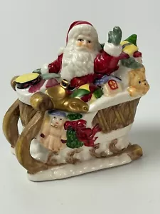 Babbo Natale Slitta Porcellana Portagioie Regali Albero di Natale - Foto 1 di 2