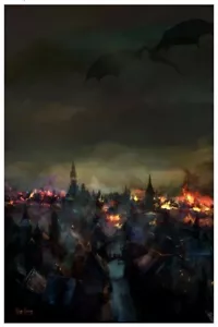 CLIFF CRAMP Art Print Laketown Bottleneck Mondo Lord of the Rings #/75 - Picture 1 of 1
