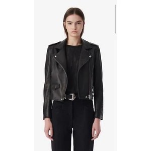 IRO Ashville Lammleder Leder Motorrad Jacke $ 1200 40FR/8 US - Bild 1 von 12