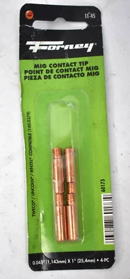 Forney MIG Contact Tips Genuine OEM 4 Pack .045" 60173 For Tweco/Lincoln/Binzel - Image 1 of 4