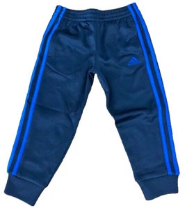ADIDAS KIDS 3 STRIPE W/POCKETS JOGGER  (BLACK/ROYAL BLUE 3T)NWOT - Picture 1 of 3