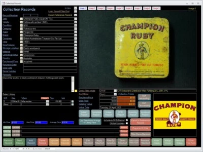 Tobacciana Collector Database Software for Windows CDROM - Image 1 of 4