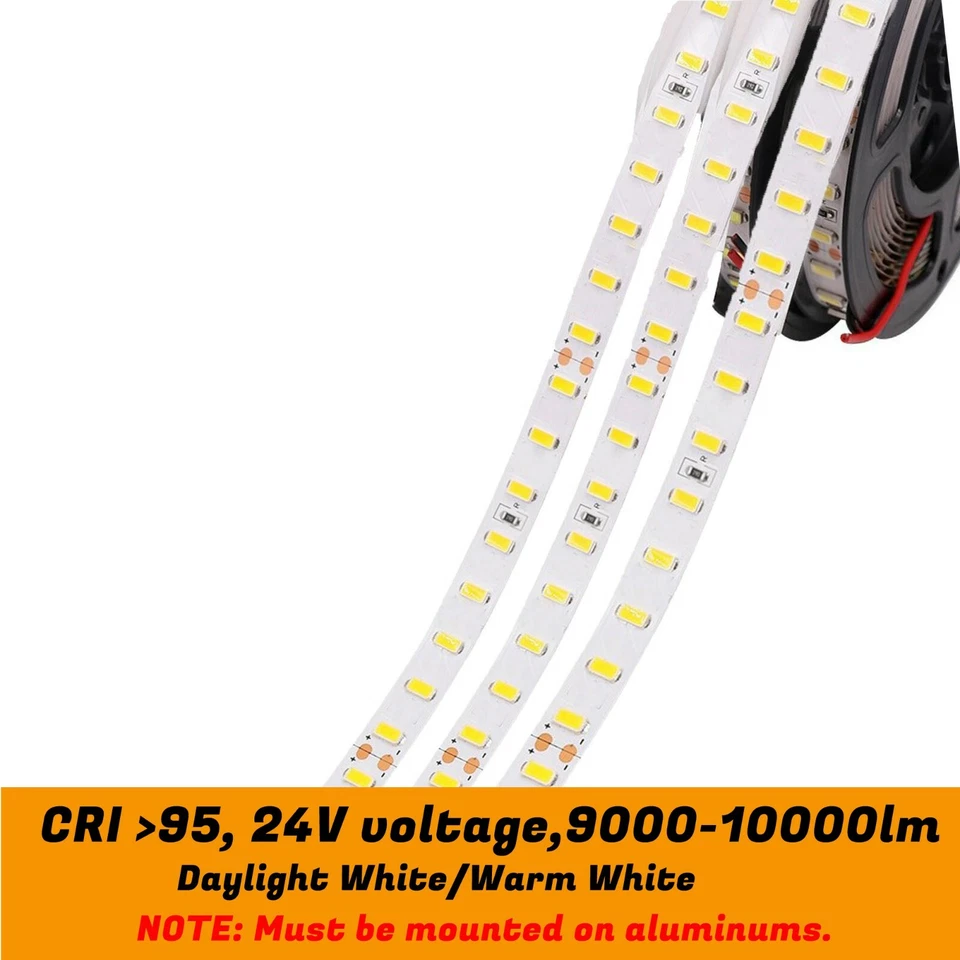 24V CRI Ra 95 5M Daylight / Warm White 5630 LED Flexible Strip 320 LEDs 10000LM - Image 1 of 4