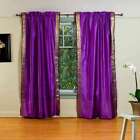 Lila Stange Tasche durchsichtiger Sari Vorhang / Drapierung / Paneel - Paar