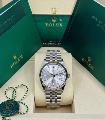 Rolex Datejust 36 mm sin usar, acero inoxidable, plata, Jubilee, 126234, fecha 2025 Foto 1 de 4
