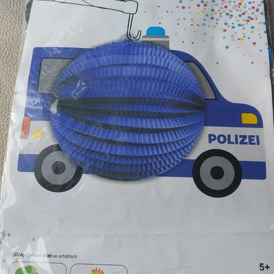 LATERNEN + LAMPIONS als Deko + Laterne laufen Kindergeburtstag Polizeiauto - Bild 1 von 2