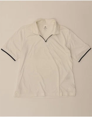ADIDAS Womens Polo Shirt UK 12 Medium  White Polyester AM08 - Image 1 of 4