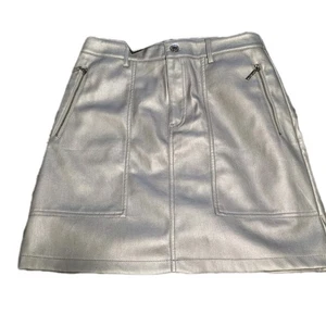 Marc New York Jeans - Women’s Size 6 Skirt - Silver Metallic Faux Leather - Picture 1 of 3