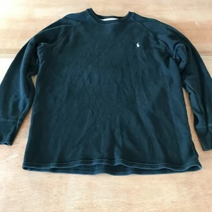 Polo Ralph Lauren Sweatshirt Men XL Black Crew Neck Long Sleeve Pullover - Picture 1 of 9