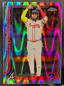 2025 Topps Chrome - Marcell Ozuna #250 RayWave Refractor Atlanta Braves Baseball - Picture 1 of 2