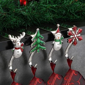 4 PIEZAS Medias de Navidad para Perchas de Abrigo Ganchos para Decoración de Chimenea - Imagen 1 de 5