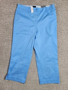 Pantaloni donna Talbots perfetti skimmer blu chiaro taglia 6 gamba slim nuovi con etichette - Foto 1 di 11