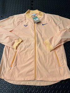 Neu mit Etikett seltene Nike Rafa Nadal Tennisjacke Herren XL orange kreidefarben durchgehender Reißverschluss Dri-Fit - Bild 1 von 10