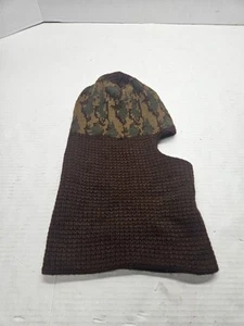 Vintage Hunters Camo & Blaze Orange Knit Balaclava Ski Full Head Face Mask OS - Picture 1 of 5