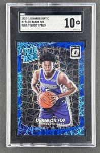 De'Aaron Fox 2017 Panini Donruss Optic Blue Velocity Rated Rookie #196 SGC 10 - Picture 1 of 2