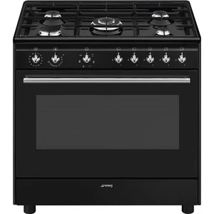 SMEG CX91GMBL CUCINA 90X60 5 FUOCHI A GAS FORNO ELETTRICO COLORE NERO - Foto 1 di 7