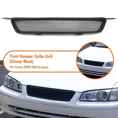 Car Front Bumper Grille Grill Kit For Toyota Camry 4 Door 2000-2001 Matte Black - Imagem 1 de 4
