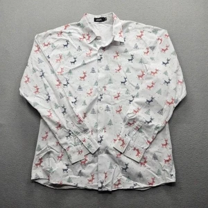 Jogal Herren Gr. XL weiß rot marine Rentier Weihnachten Button Down Hemd - Bild 1 von 11