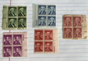 US Presidents Plate Blocks - Mint (Washington, Lincoln, Jefferson, Etc) - Picture 1 of 2