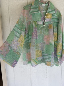 Vintage 70er Jahre Hippie Bluse groß  - Bild 1 von 15