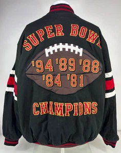 NFL San Francisco 49ers Reversible Jacket Super Bowl Patches Mens Size XL - Picture 1 of 11