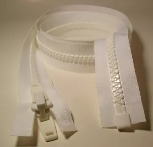 Marine Heavy Duty Vison YKK ZIPPER #10 - WHITE 132" - Picture 1 of 1