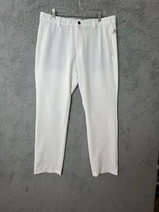 Adidas Golfhose Hose Herren Größe 36x32 weiß vorne flach 3 Streifen - Bild 1 von 10