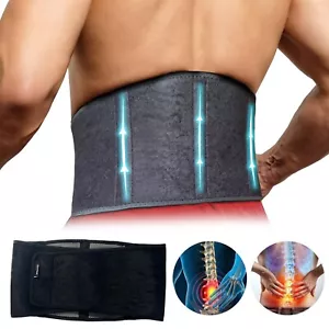 Lower Back Support Brace Adjustable Work Lumbar Belt for Pain Relief Men Women - Picture 1 of 8