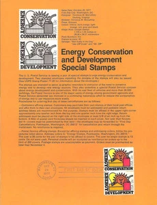 #7716 13c Energy Stamps #1723-24 USPS Souvenir Page - Picture 1 of 1