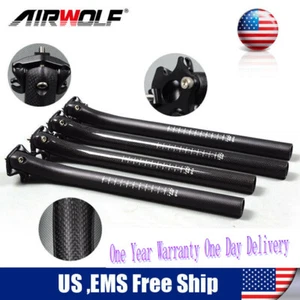 AIRWOLF Carbon Fiber Seatpost 27.2/30.8/31.6mm Bicycle MTB Road Bike Seat Post - Picture 1 of 15