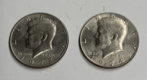 Lotto di 2 monete mezzo dollaro Kennedy 1972 e 1974 - Foto 1 di 6