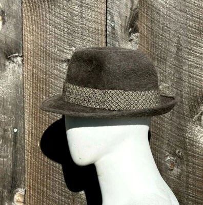 Vintage Fedora - Luckenwalde Germany - 1940s Winter Hat - Never Worn - 7-1/8" M - Image 1 of 4