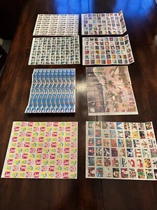 Vintage LOT of 8 x 100 Christmas Seal Stamps Full Sheets 1971 thru 1978 Fight TB - Picture 1 of 9