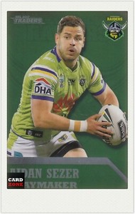 2017 TLA NRL TRADERS TRADING CARD PLAYMAKERS CARD PM2 AIDAN SEZER-RAIDERS