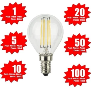 SunSeed Lampadina E14 Filamento LED 5W Sfera 600 Lumen Luce Naturale 4000K - Foto 1 di 10
