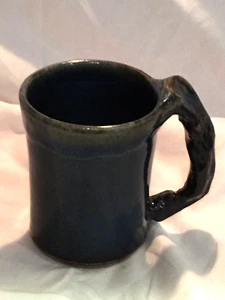 Beautiful Blue w/ Brown Handcrafted Signed by Artist 2006 THUMB POTTERY Rt Hand - Picture 1 of 5