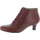 Array Womens Sam Red Leather Ankle Booties Heels 5 Medium (B,M) BHFO 0094