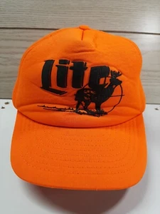vintage orange miller lite Deer hunting foam Snapback Hat/cap - Picture 1 of 6