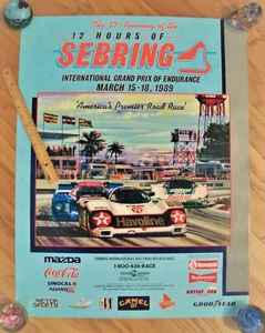 Póster original de la carrera del Gran Premio SEBRING 1989 22" X 29" LUYENDYK Robinson Brabham - Imagen 1 de 5