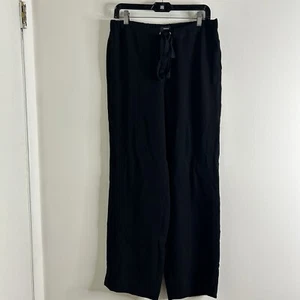 Theory Pants Womens Winszlee Admiral Wide Leg Black Minimal Career Size Medium - Picture 1 of 11