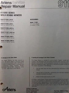 Ariens 911 Walk-Behind Rotary Lawn Mower Service Manual LM21 911004 911009 1983 - Picture 1 of 2