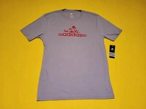 Maglietta Adidas da uomo grigia The Go To Performance grande nuova con etichette grafica - Foto 1 di 1