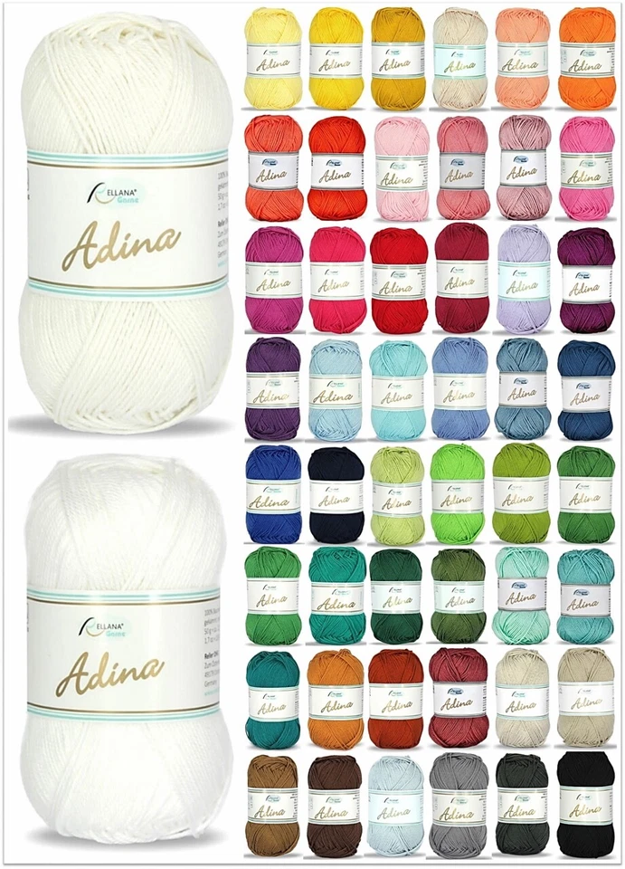 50g Rellana Adina Ganzjahresgarn Baumwolle zum Stricken Häkeln GP 59,00€/1kg - Bild 1 von 1