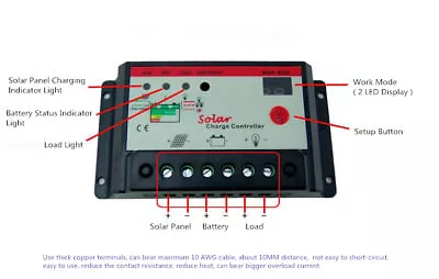 10A/20A/30A PWM Solar Charge Controller Regulator ST Light/Timer Charger 12V/24V - Image 1 of 4